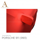 Porsche 911 Convertible (993) 1993-1998 - Indoor Car Cover - Red - Mirror Pockets