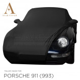 Porsche 911 Convertible (993) 1993-1998 - Indoor Car Cover - Black - Mirror Pockets