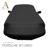 Porsche 911 Convertible (993) 1993-1998 - Indoor Car Cover - Black - Mirror Pockets
