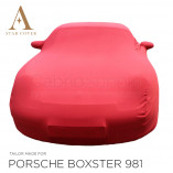 Porsche Boxster 981 Indoor Cover - Mirror pockets - Red