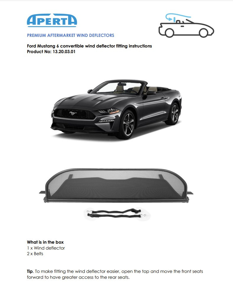 Ford Mustang VII Wind Deflector - 2023-present
